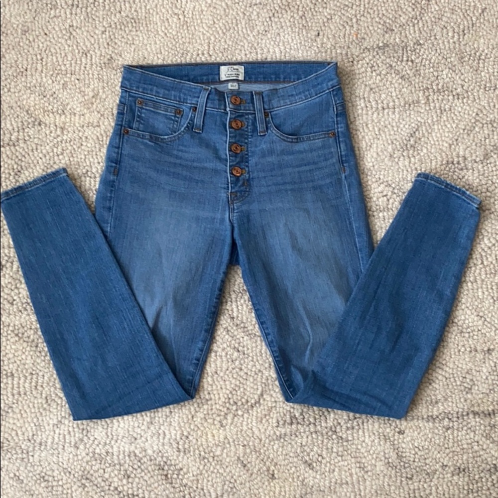 J Crew 9” High-rise Toothpick jeans